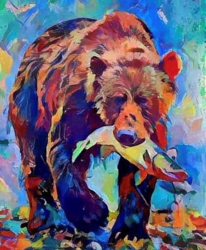 Bear with Salmon Catch