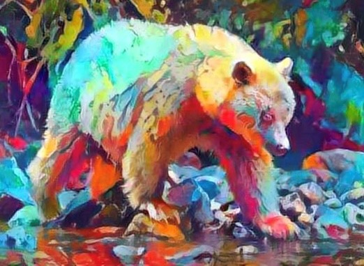 Spirit Bear on the river
